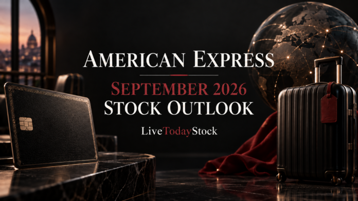 Conceptual editorial illustration for American Express's September 2026 stock outlook.
