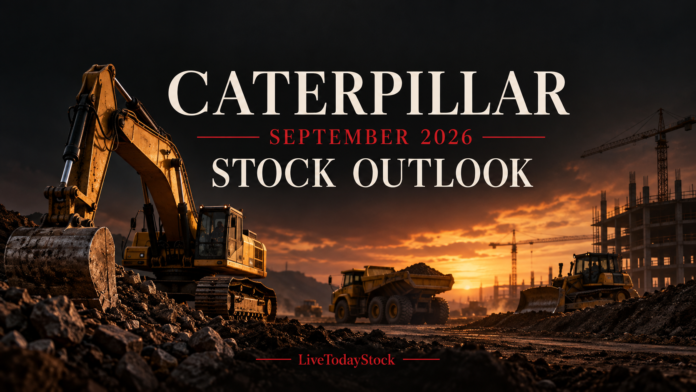 Conceptual editorial illustration for Caterpillar's September 2026 stock outlook.