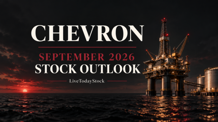 Conceptual editorial illustration for Chevron's September 2026 stock outlook.