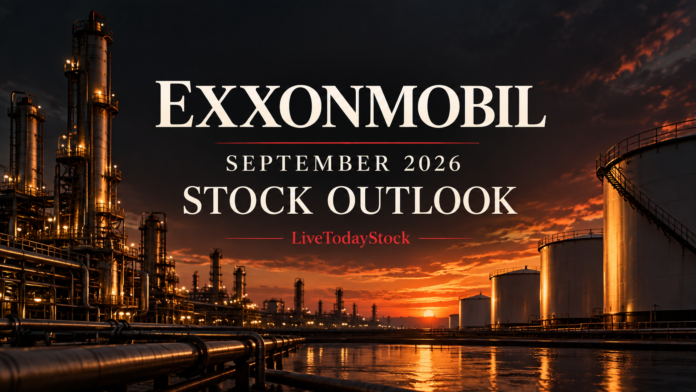 Conceptual editorial illustration for ExxonMobil's September 2026 stock outlook.
