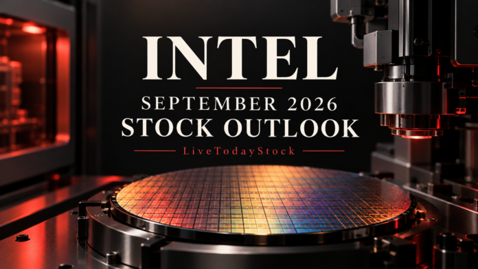 Conceptual editorial illustration for Intel's September 2026 stock outlook.