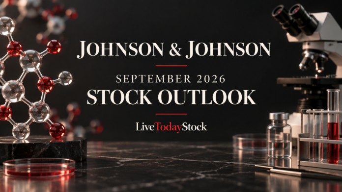 Conceptual editorial illustration for Johnson & Johnson's September 2026 stock outlook.