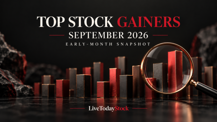 Conceptual editorial illustration for Top Stock Gainers September 2026: Early-Month Snapshot Through September 4.