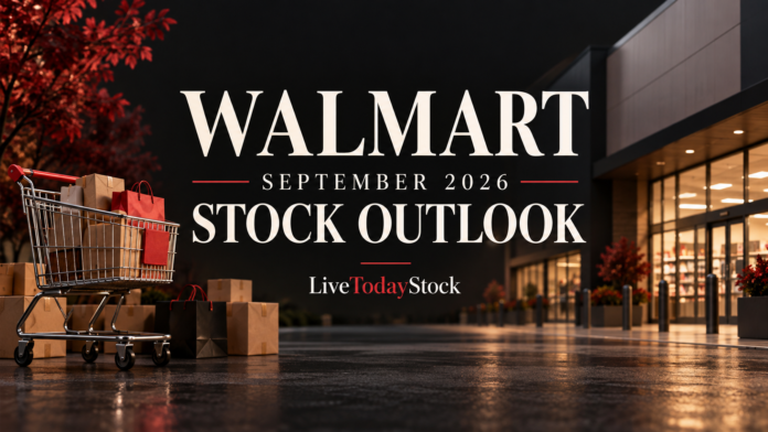 Conceptual editorial illustration for Walmart's September 2026 stock outlook.